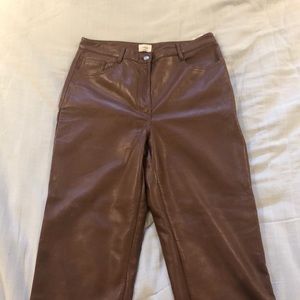 Aritzia Melina Pants in Cognac Brown
